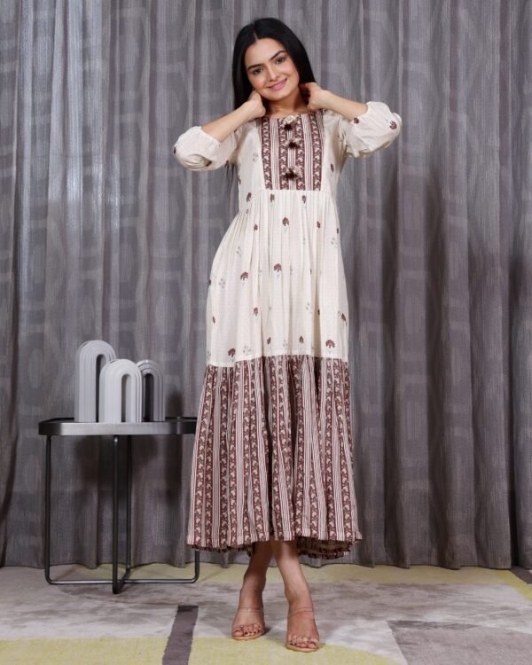 Chandni - Beige Tiered Dress