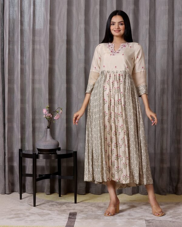 Gulab - Shell White Flared Dress