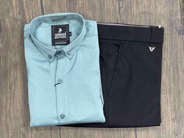 Turquoise shirt with black Trouser (Combo)