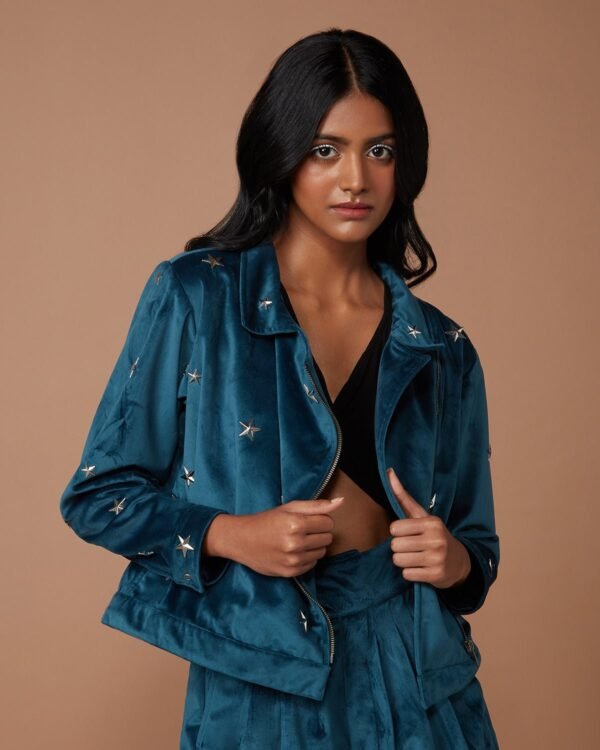 Starburst Velvet Zipper Jacket