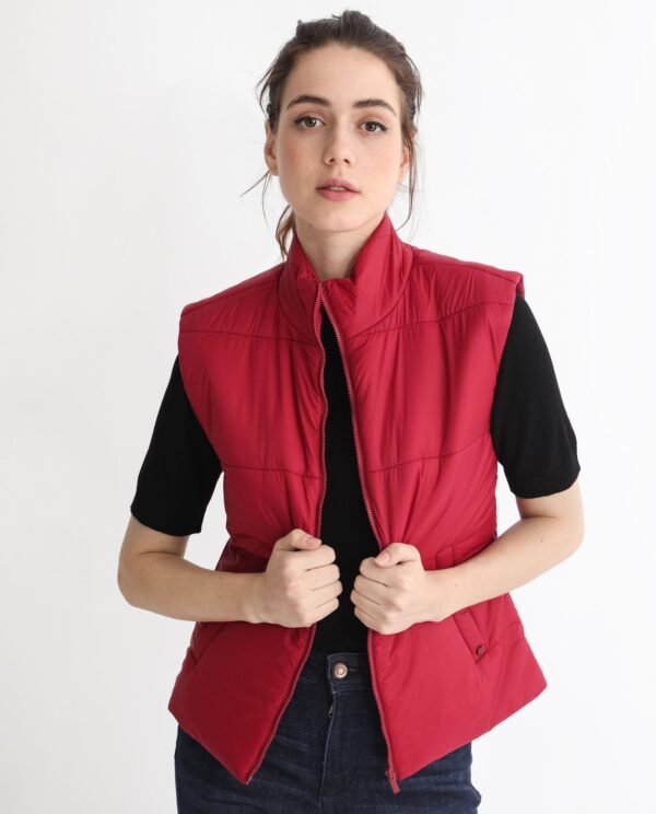 Uksha Women'S Glasha Sl Red Jacket Zip Closure Solid