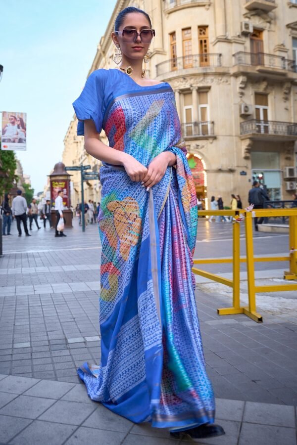 Multicolor Poly Viscose Saree