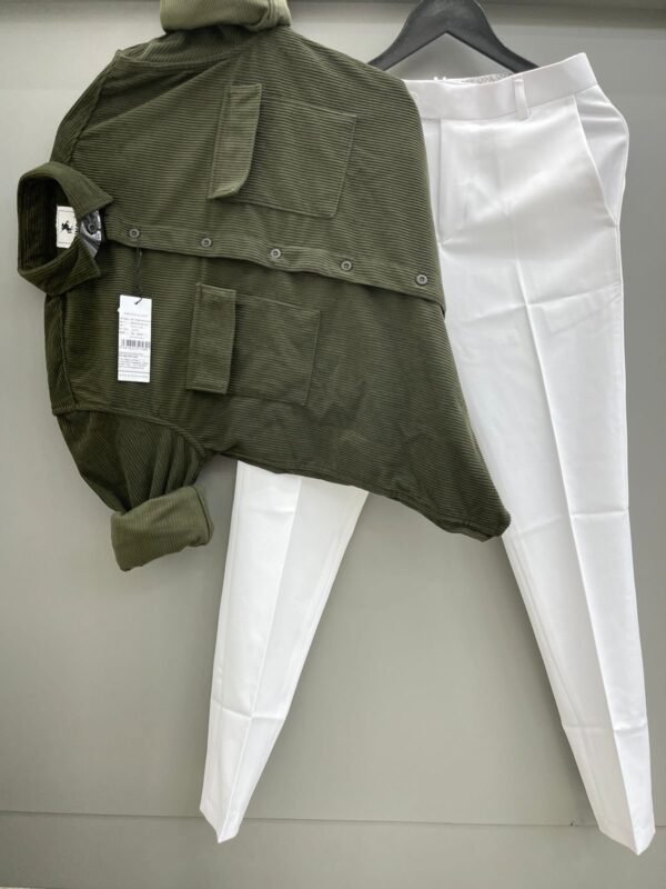 Double Pocket Corduroy Shirt With Trouser (Combo)