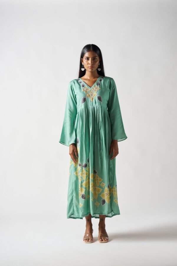 Sage Green Bell Sleeves Dress