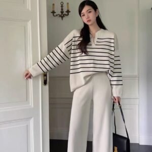 Rachel Striped Woolen Coord Set