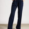 Women's Pleated Navy Blue Korean Pant