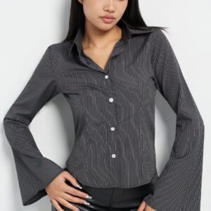 Stripe Bell Sleeve Shirt