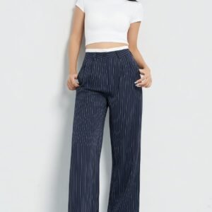 Striped Boxer Wide Leg Trousers
