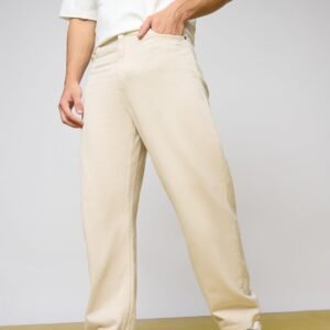 Classic Cream Men's Straight Jeans