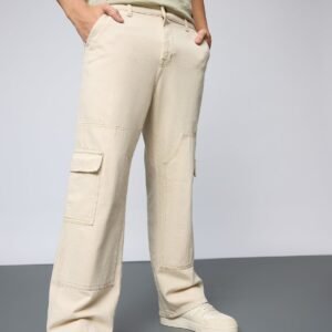 Urban Ecru Carpenter Men's Baggy Jeans