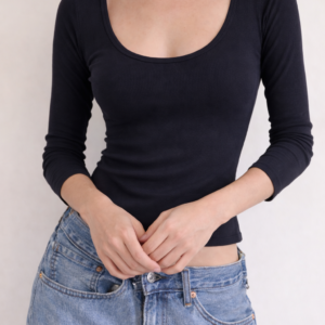 Curve Contour Rib Fitted Top