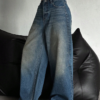 Stale Blue Baggy Wide Leg Jeans
