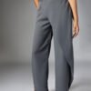Frost Grey Wrap Front Korean Pants