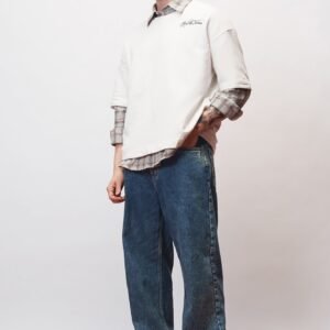 Inked Blue Men's Baggy Straight Jeans