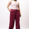 Rosy Glow Curve Textured Korean Pants