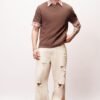 Dewy Ecru Distressed Men's Baggy Straight Jeans