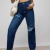 Classic Distress Women's Straight Jeans