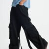 Charcoal Men's Baggy Cargo Jeans