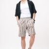 Wistful White Striped Men's Bermuda Shorts