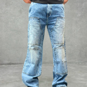 Blue Stone Wash Carpenter Baggy Jeans