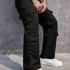 Carbon Black Men Baggy Fit Cargo