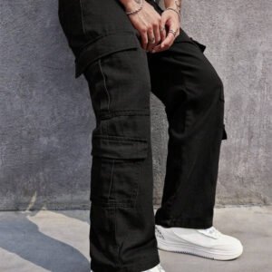 Carbon Black Men Baggy Fit Cargo