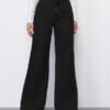Black Plazo Fall Wide Leg High Rise Jeans