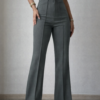 Polished Linen Flared Tailored Pants