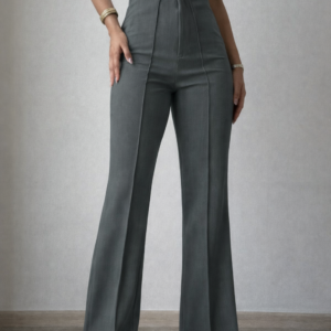 Polished Linen Flared Tailored Pants