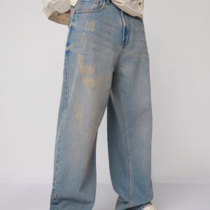 Calm Blue Men's Baggy Straight Fit Jeans