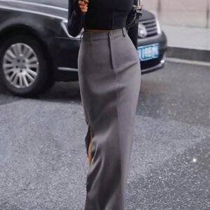Korean Sleek Slit Skirt