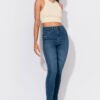 Dark Blue High Waist Women's Skinny Jeans