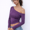 Petal Mesh Drop Shoulder Fitted Top