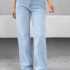 Wash Out Regular Blue Stretch Tailored Straight Leg Jeans