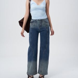 Shadow Indigo Ombre Straight Jeans