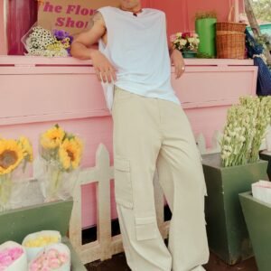 Ecru Men's Straight Cargo Jeans