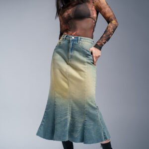 Retro Blue Women's Mermaid Denim Skirt