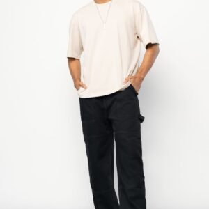 Black Patch & Pocket Cargo Men's Straight Jeans