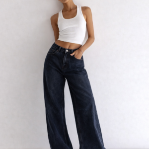 Deep Night Blue Wide Leg Jeans