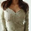 Amberline Ripped Fitted Top