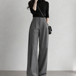 Settle Side Button Pleated Wide Pants