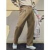 Vintage Linen High Waist Straight Fit Trousers