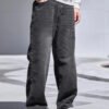 Charcoal Raw Wash Baggy Fit Jeans