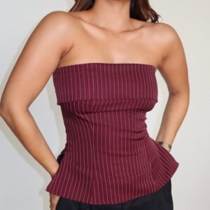 Sleek Stripe Bandeau Top