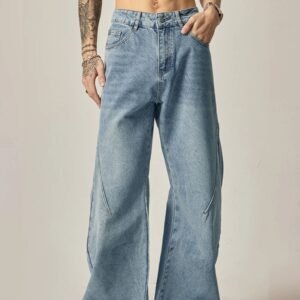 Blue Wash Clean Flare Fit Jeans