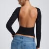 Backless Long Sleeve Top