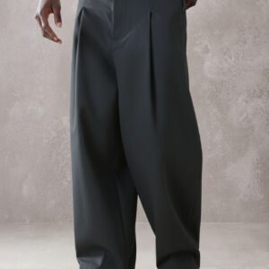Pleated Minimal Wide Leg Trousers