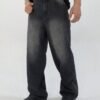 Cipher Black Loose Straight Fit Jeans