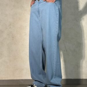 Slate Blue Baggy Fit Rigid Jeans
