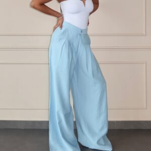 Defined Pleats Wide Leg Pants